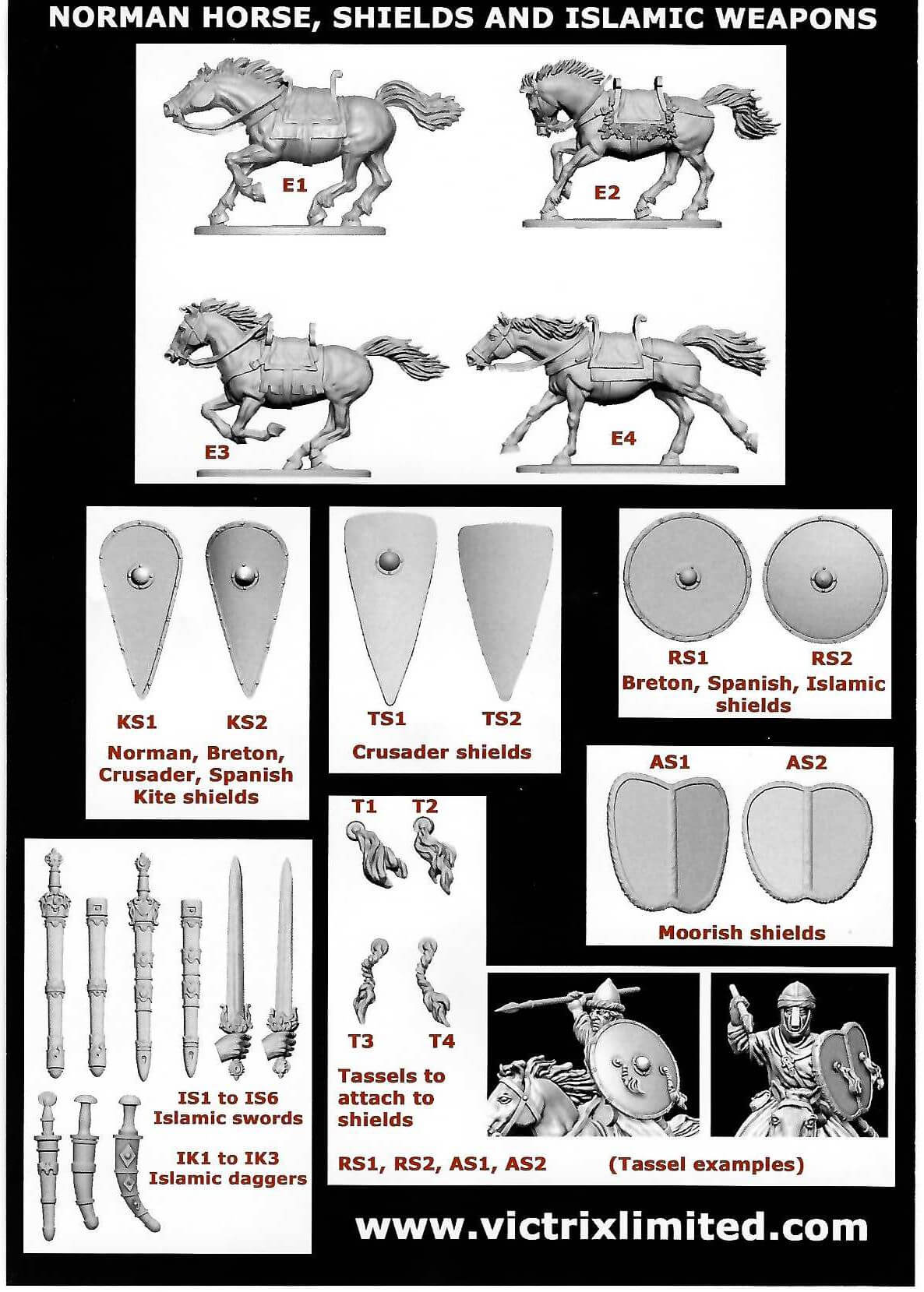 28mm Norman Unarmoured Cavalry + Horses Single Sprue Victrix