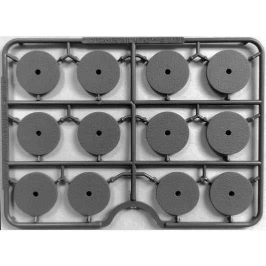 25mm Grey Dual Use Bases 12 x Hard Plastic Bases Wargames Atlantic