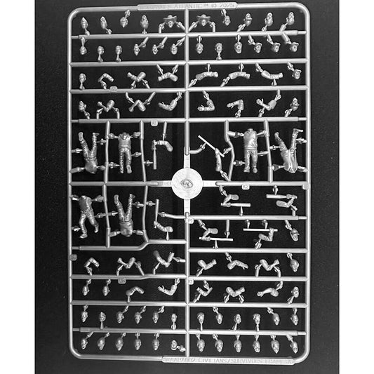 28mm Civilians & Survivors (1): Men Single Sprue Wargames Atlantic