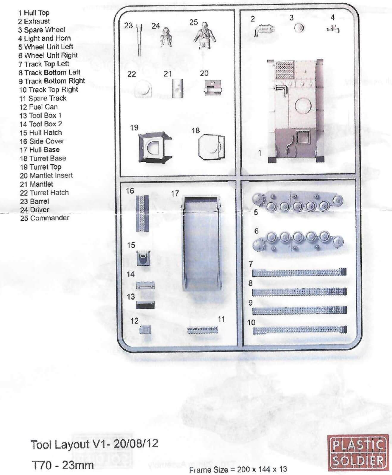 1:72 Russian T70 Tank Sprue Plastic Soldier Company