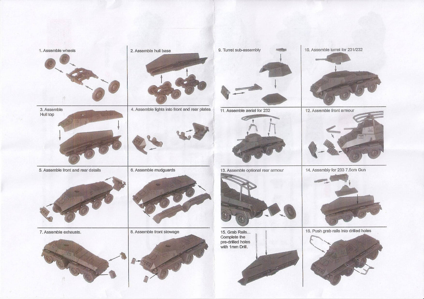 1:72 German Sd.Kfz. 231 8-Rad Armoured Car Sprue Plastic Soldier Company