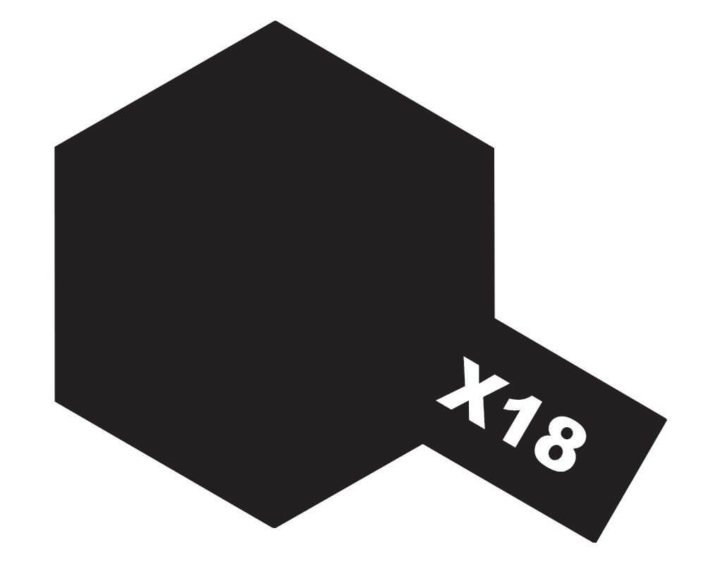 10ml Semi Gloss Black Acrylic Mini Paint X-18 Tamiya