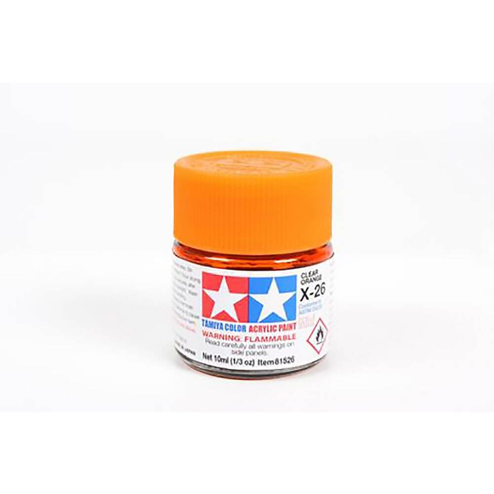 10ml Clear Orange Acrylic Mini Paint X-26 Tamiya