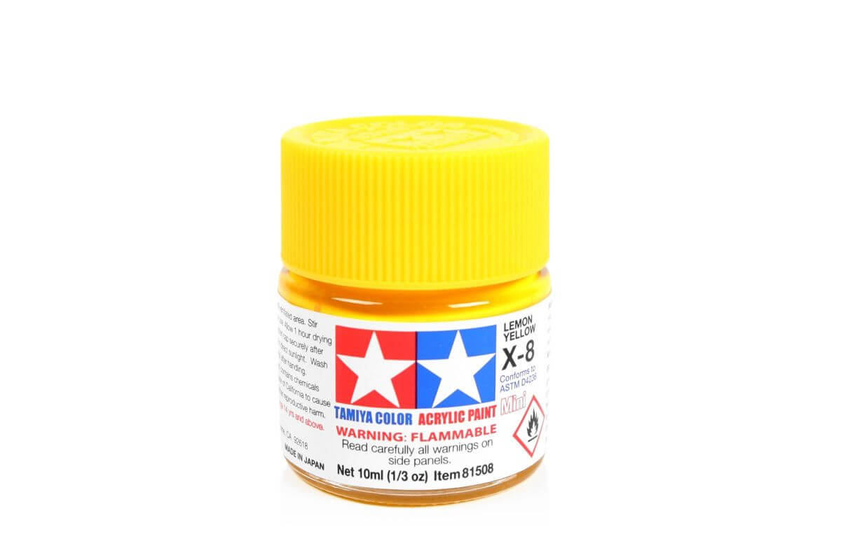 10ml Lemon Yellow Acrylic Mini X-8 Tamiya