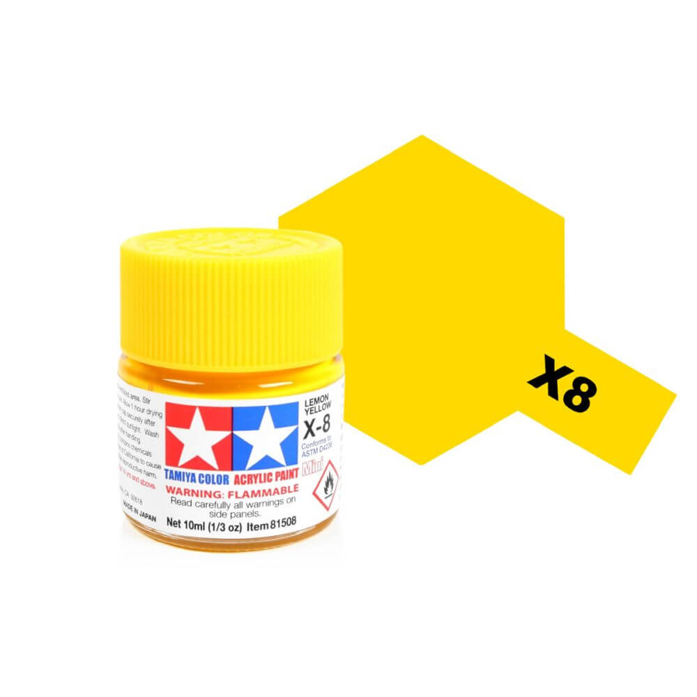 10ml Lemon Yellow Acrylic Mini X-8 Tamiya
