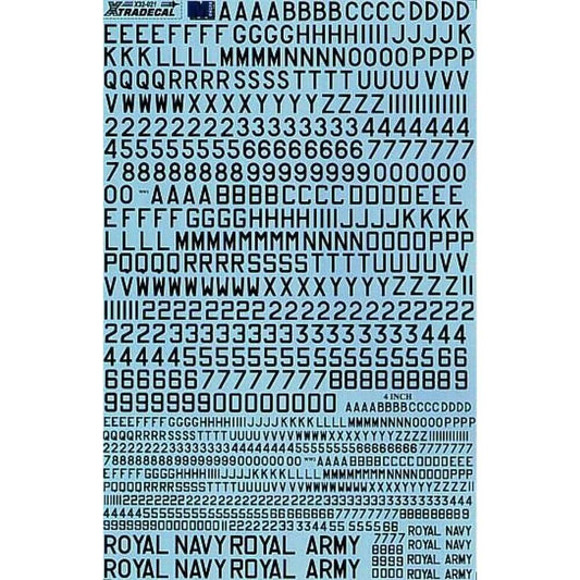 1:32 RAF Serial Letters, Numbers in Black X32021 Xtradecal