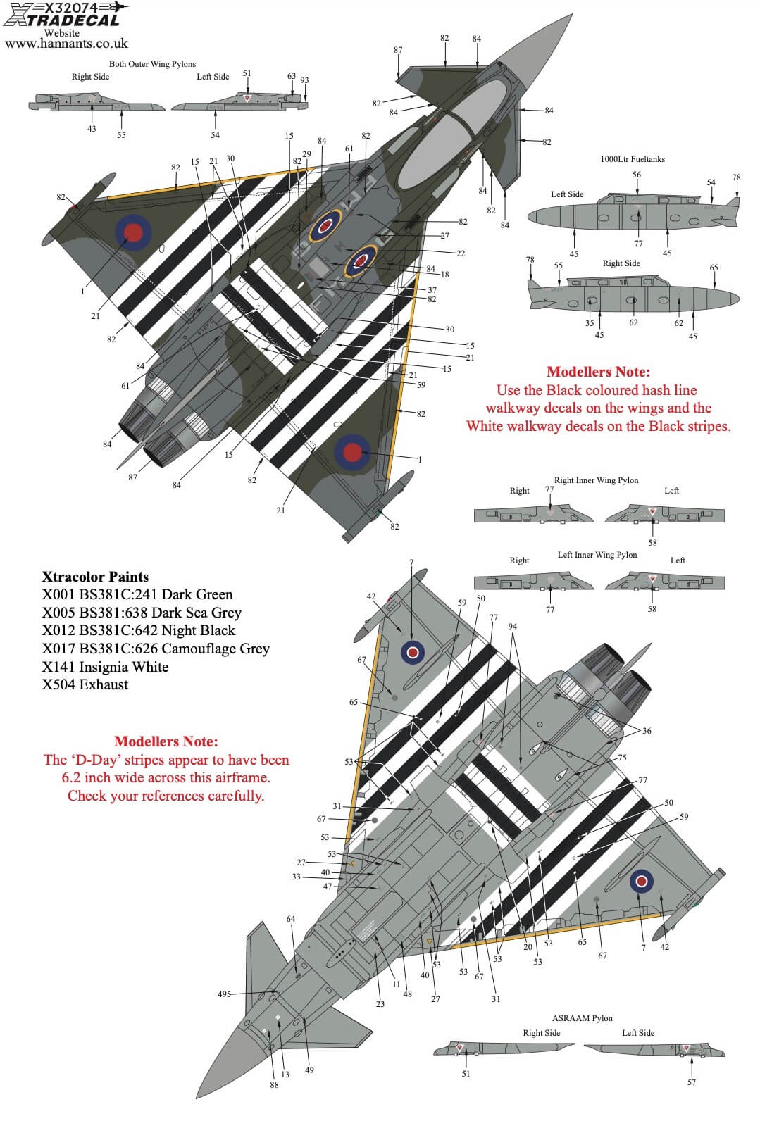 1:32 'Moggy' The RAF 2024 Display Team Typhoon FGR.4 X32074 Xtradecal