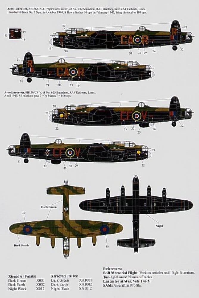 1:48 Lancaster Mk.I/III Ton-Up Avro Lancasters Decals X48074 Xtradecal