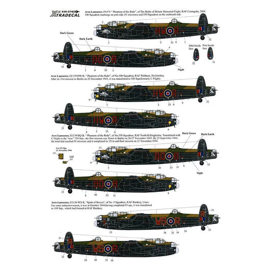 1:48 Lancaster Mk.I/III Ton-Up Avro Lancasters Decals X48074 Xtradecal
