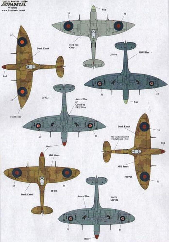 1:48 Supermarine Spitfire Mk.VIII Decals X48129 Xtradecal