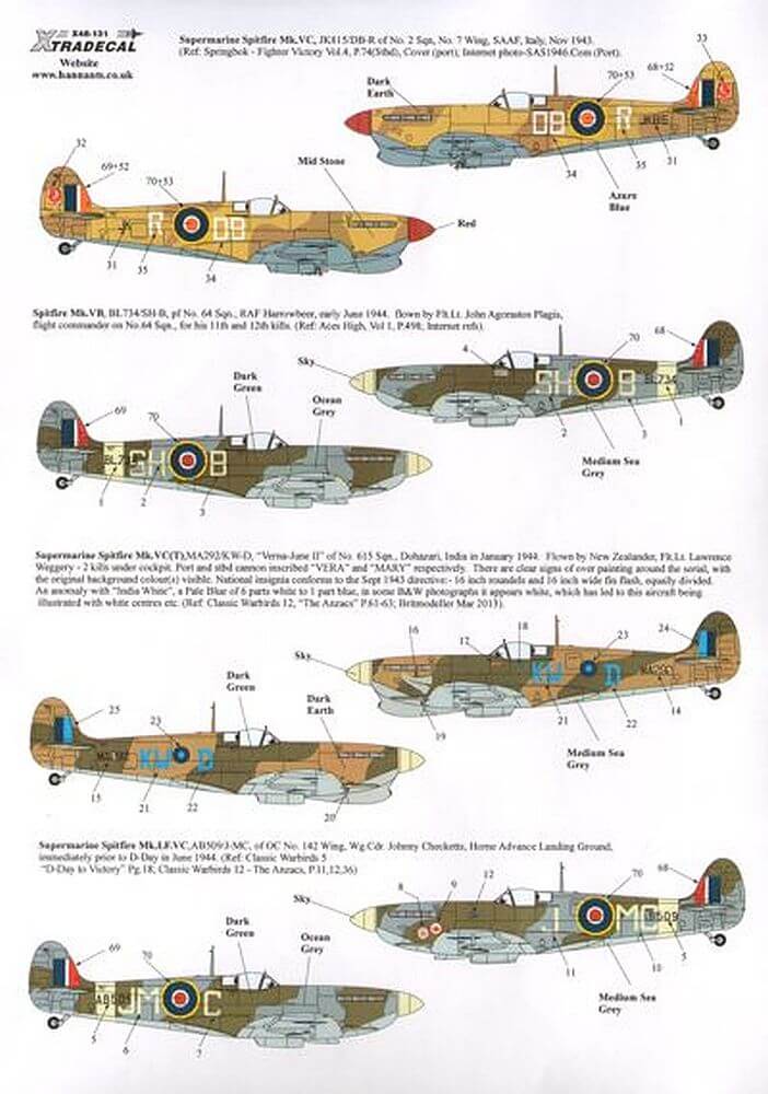 1:48 Supermarine Spitfire Mk.Vb/c X48132 Xtradecal