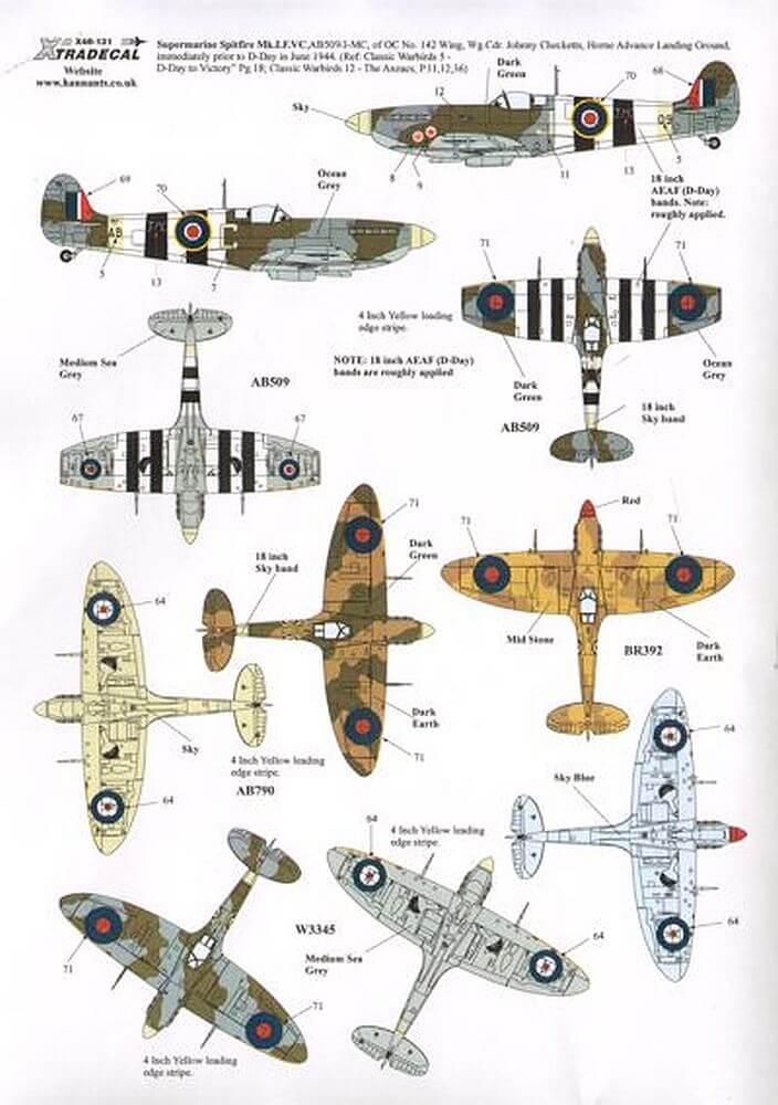 1:48 Supermarine Spitfire Mk.Vb/c X48132 Xtradecal