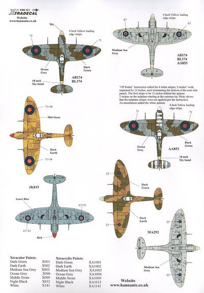 1:48 Supermarine Spitfire Mk.Vb/c X48132 Xtradecal