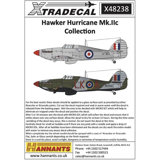 1:48 Hawker Hurricane Mk.IIc Collection X48238 Xtradecal