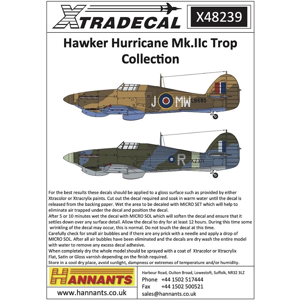 Xtradecal X48239 Hawker Hurricane Mk.IIc Trop Collection 1/48