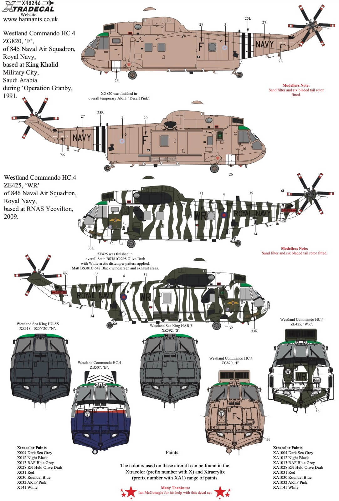 1:48 Westland Sea King Collection Pt4 X48246 Xtradecal