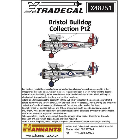 1:48 Bristol Bulldog Collection Pt2 X48251 Xtradecal