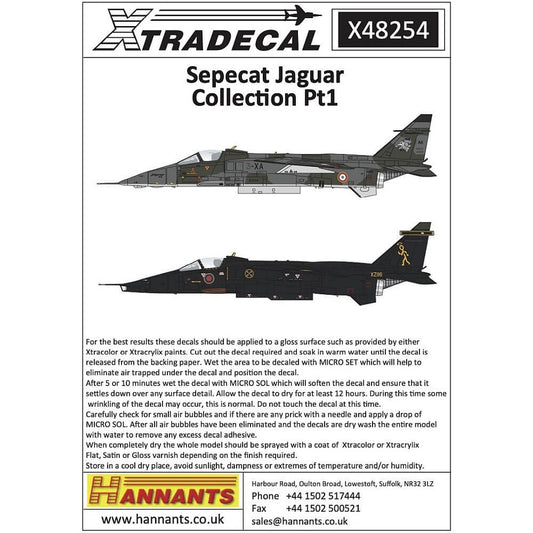 1:48 Sepecat Jaguar Collection Pt1 Decals X48254 Xtradecal