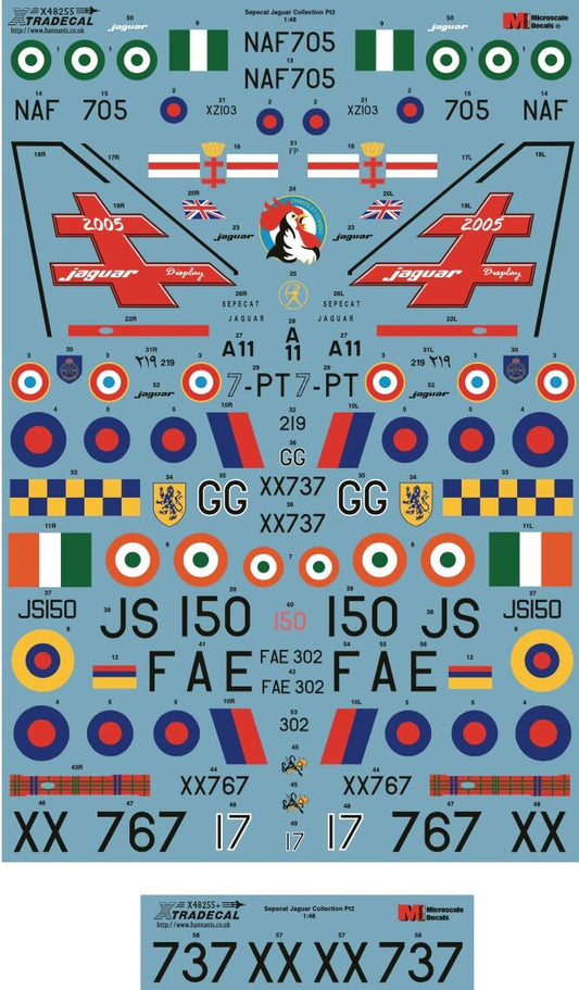 1:48 Sepecat Jaguar Collection Pt2 Decals X48255 Xtradecal