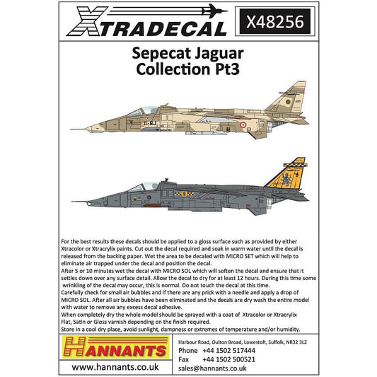 1:48 Sepecat Jaguar Collection Pt3 Decals X48256 Xtradecal