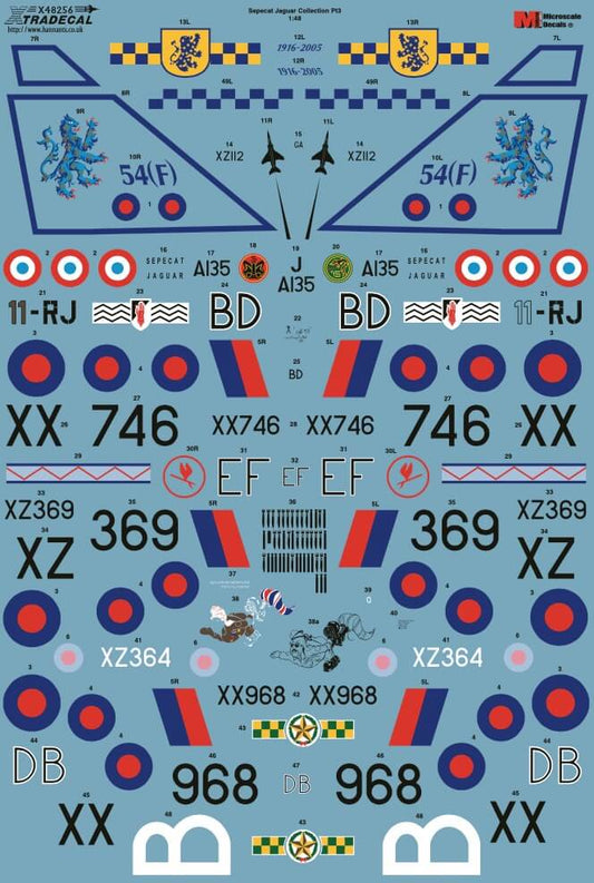 1:48 Sepecat Jaguar Collection Pt3 Decals X48256 Xtradecal