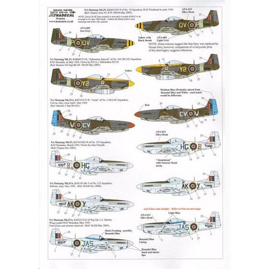 1:72 P-51D Mustang Mk.IV in RAF service Decals X72131 Xtradecal