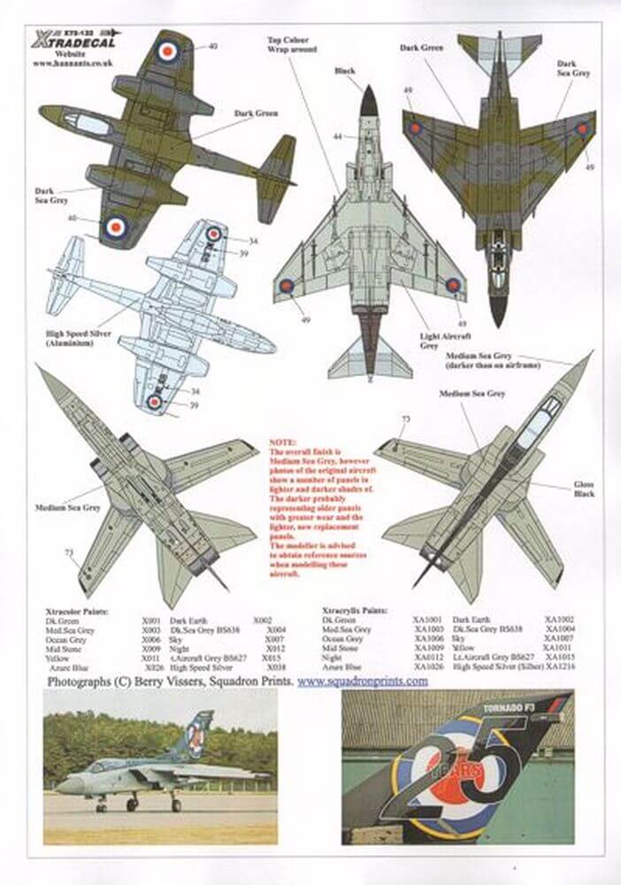 1:72 RAF History of 111 Squadron 1918-2011 Decals X72132 Xtradecal