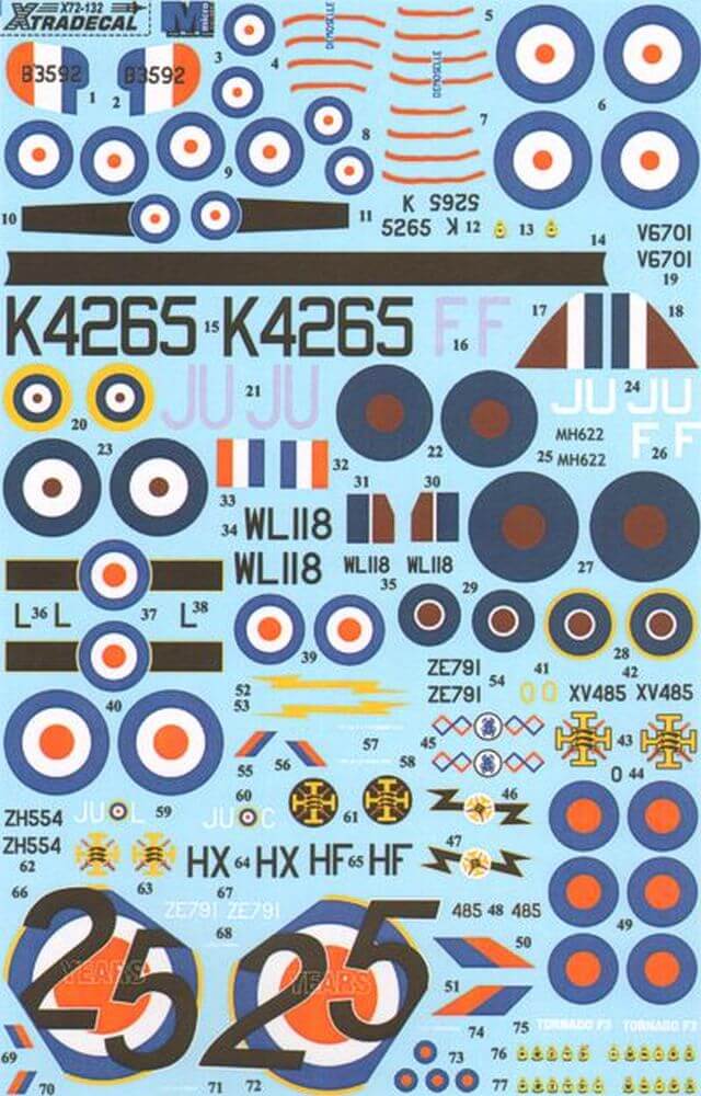 1:72 RAF History of 111 Squadron 1918-2011 Decals X72132 Xtradecal