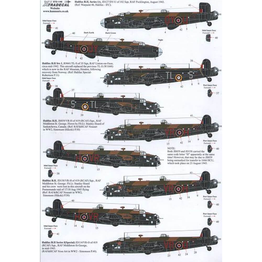 1:72 Handley-Page Halifax B.II/B.II Series 1A X72146 Xtradecal