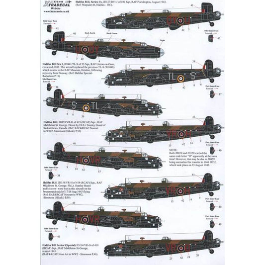 1:72 Handley-Page Halifax B.II/B.II Series 1A X72146 Xtradecal