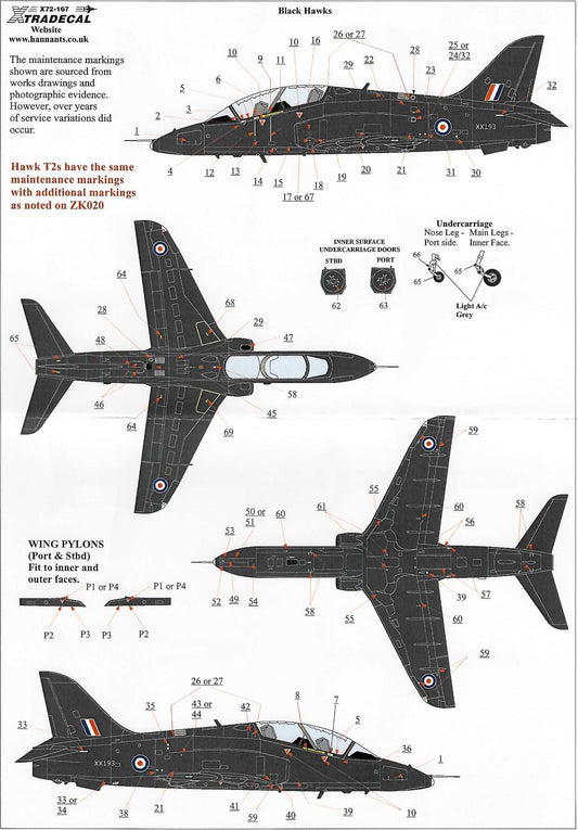 Xtradecal X32021 RAF Serial Letters, Numbers in Black Decals 1/32