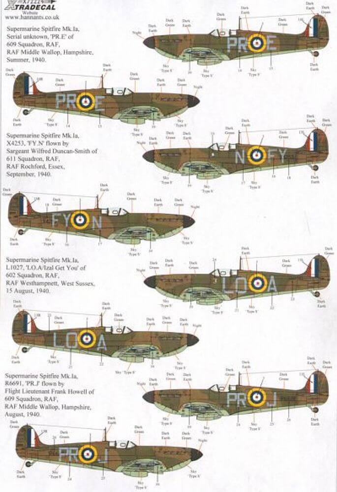 1:72 Battle of Britian 75th Anniversary Pt.2 Spitfires X72224 Xtradecal