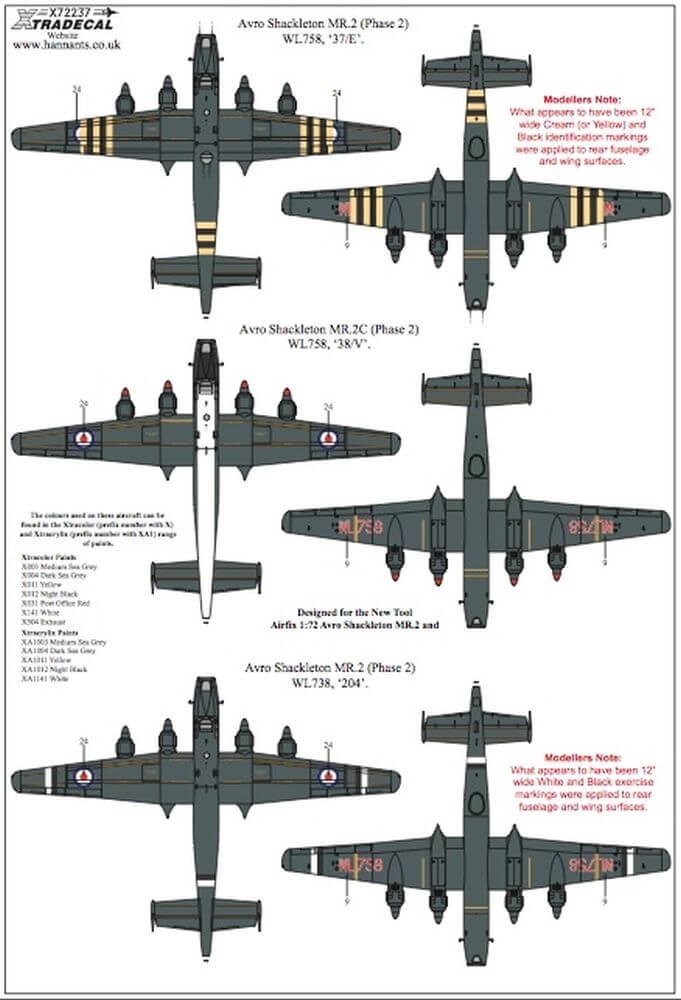 Avro Shackleton MR.2 Pt 2 Decals X72237 Xtradecal