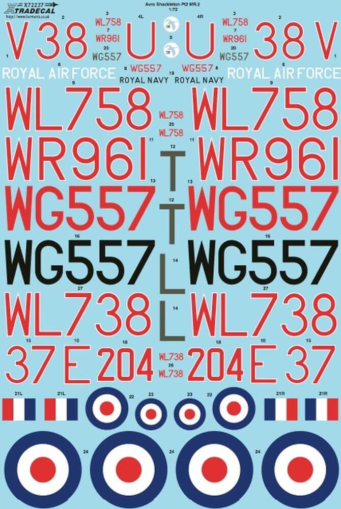 Avro Shackleton MR.2 Pt 2 Decals X72237 Xtradecal