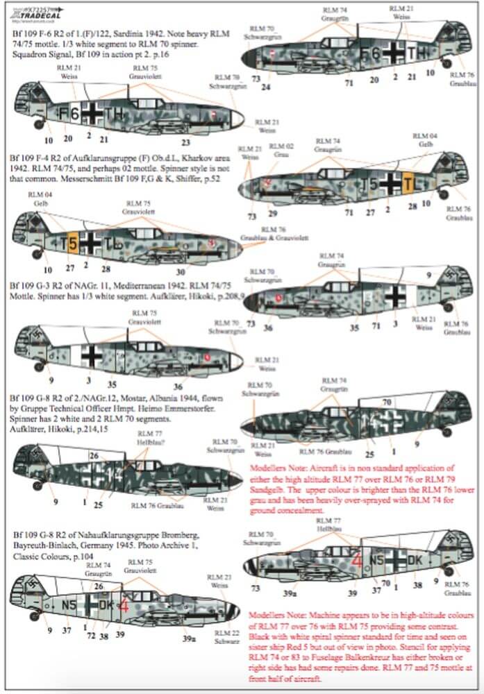 1:72 Luftwaffe Reconnaissance Fighters Decals X72257 Xtradecal