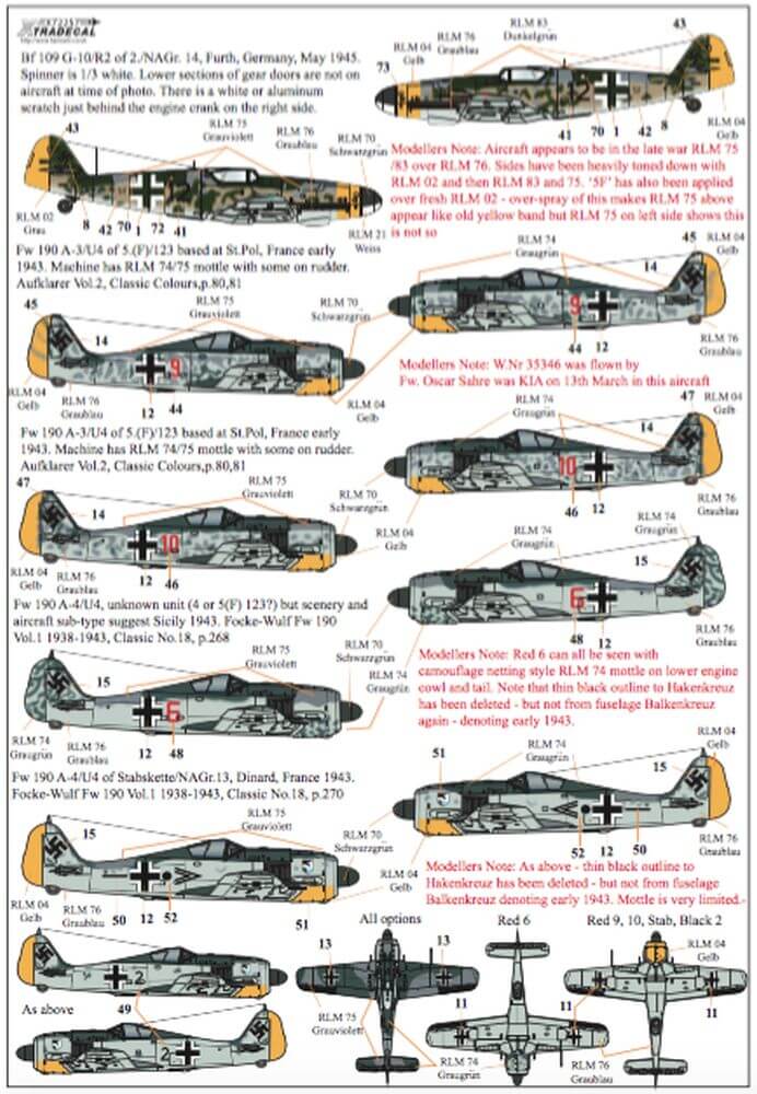 1:72 Luftwaffe Reconnaissance Fighters Decals X72257 Xtradecal