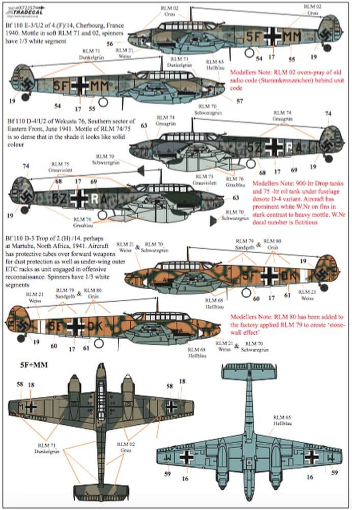 1:72 Luftwaffe Reconnaissance Fighters Decals X72257 Xtradecal