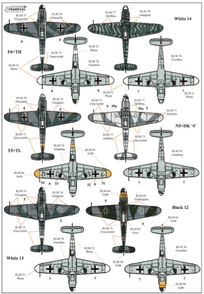 1:72 Luftwaffe Reconnaissance Fighters Decals X72257 Xtradecal