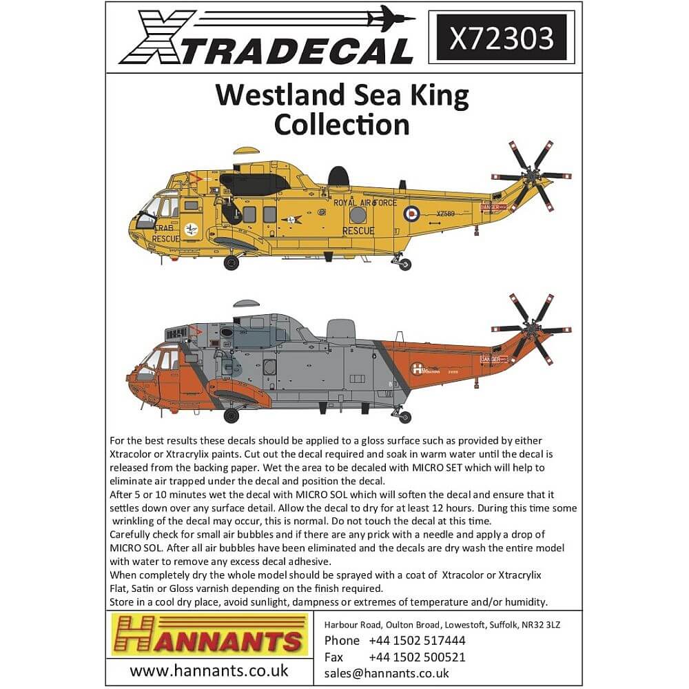 1:72 Westland Sea King Collection X72303 Xtradecal