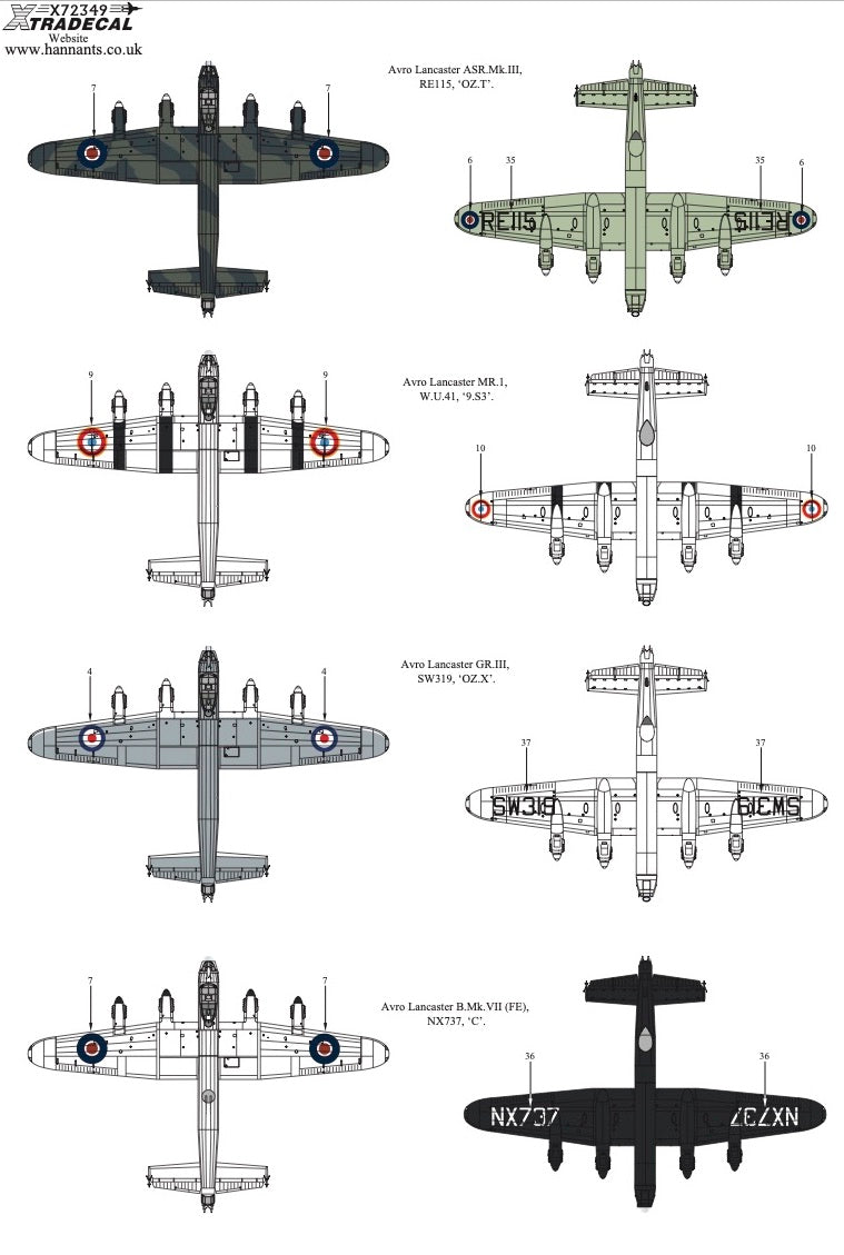 Xtradecal X72349 Post War Avro Lancaster Part 2 1/72