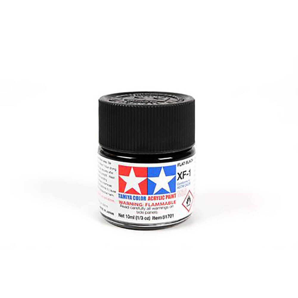 10ml Flat Black Acrylic Mini Paint XF-1 Tamiya