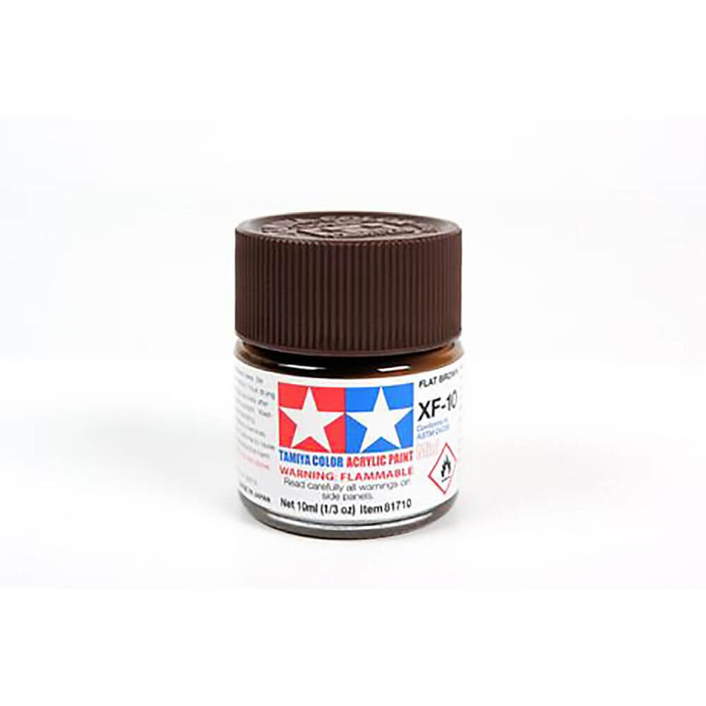 10ml Flat Brown Acrylic Mini Paint XF-10 Tamiya