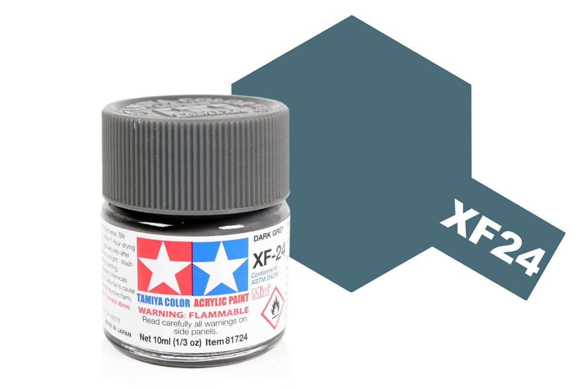 10ml Dark Gray / Grey Acrylic Mini Paint XF-24 Tamiya