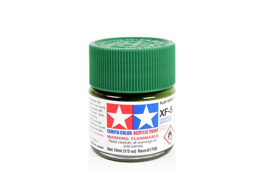 10ml Flat Green Acrylic Mini XF-5 Tamiya