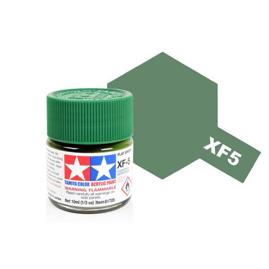 10ml Flat Green Acrylic Mini XF-5 Tamiya