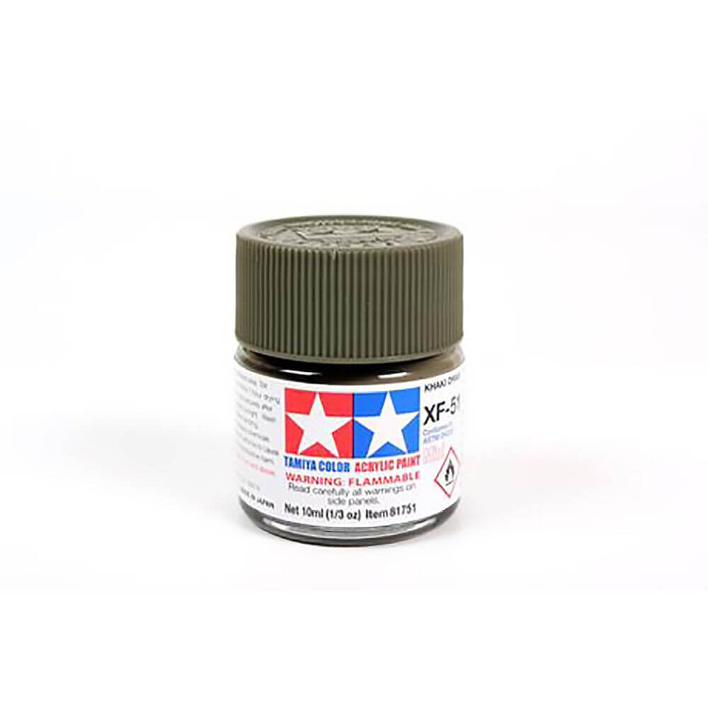 10ml Khaki Drab Acrylic Mini Paint XF-51 Tamiya