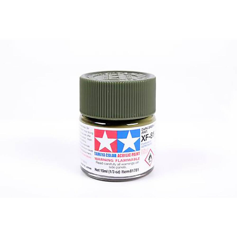 10ml RAF Dark Green 2 Acrylic Mini Paint XF-81 Tamiya