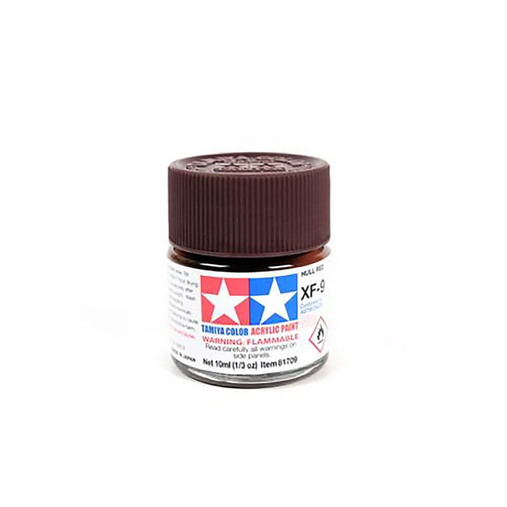 10ml Hull Red Acrylic Mini Paint XF-9 Tamiya