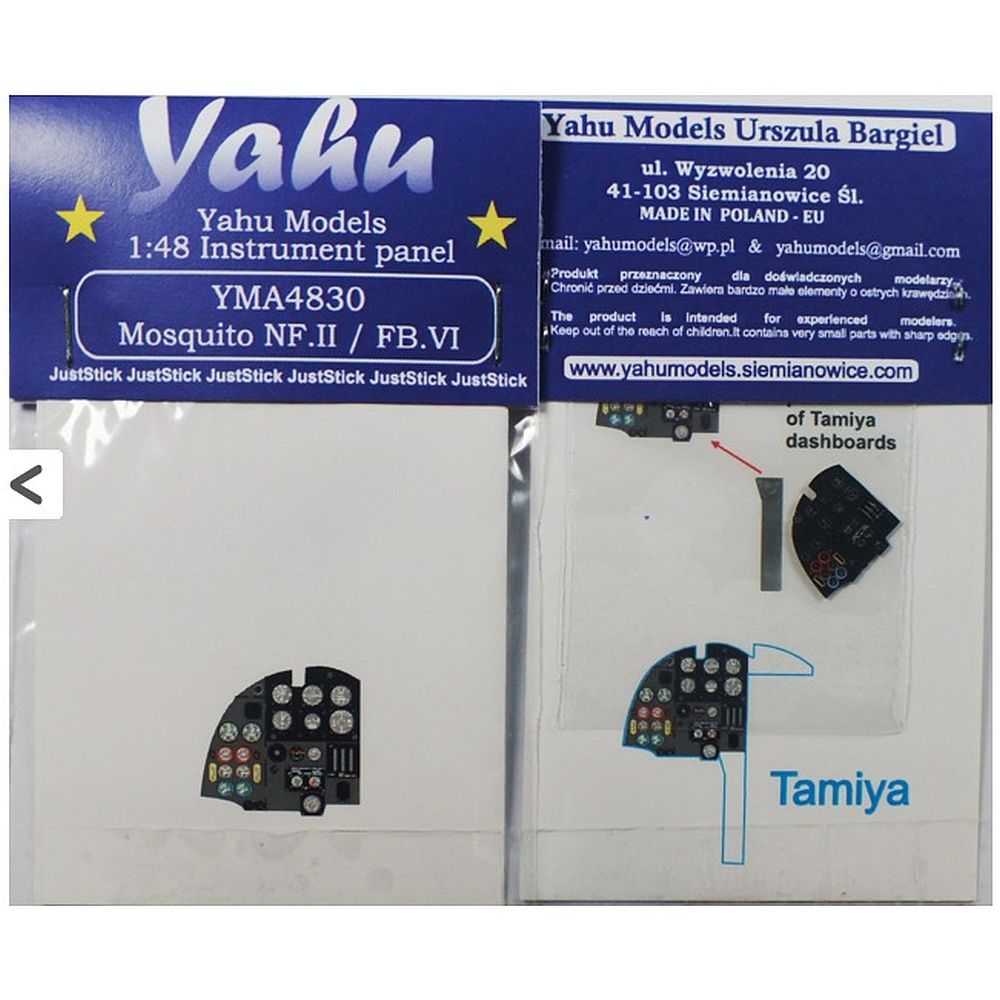 Yahu Models YMA4830 Mosquito NF.II & FB.VI Instrument Panel 1/48