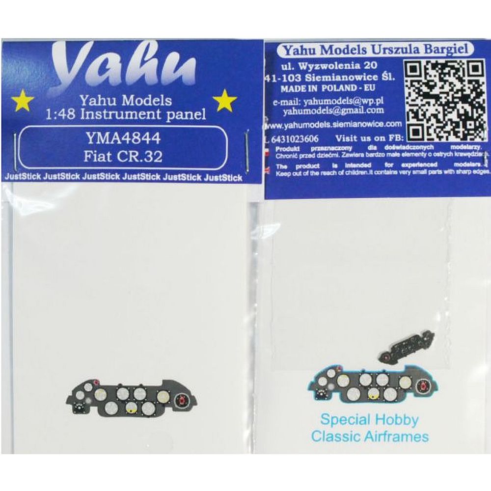 Yahu Models YMA4844 Fiat CR.32 Instrument Panel Special Hobby 1/48